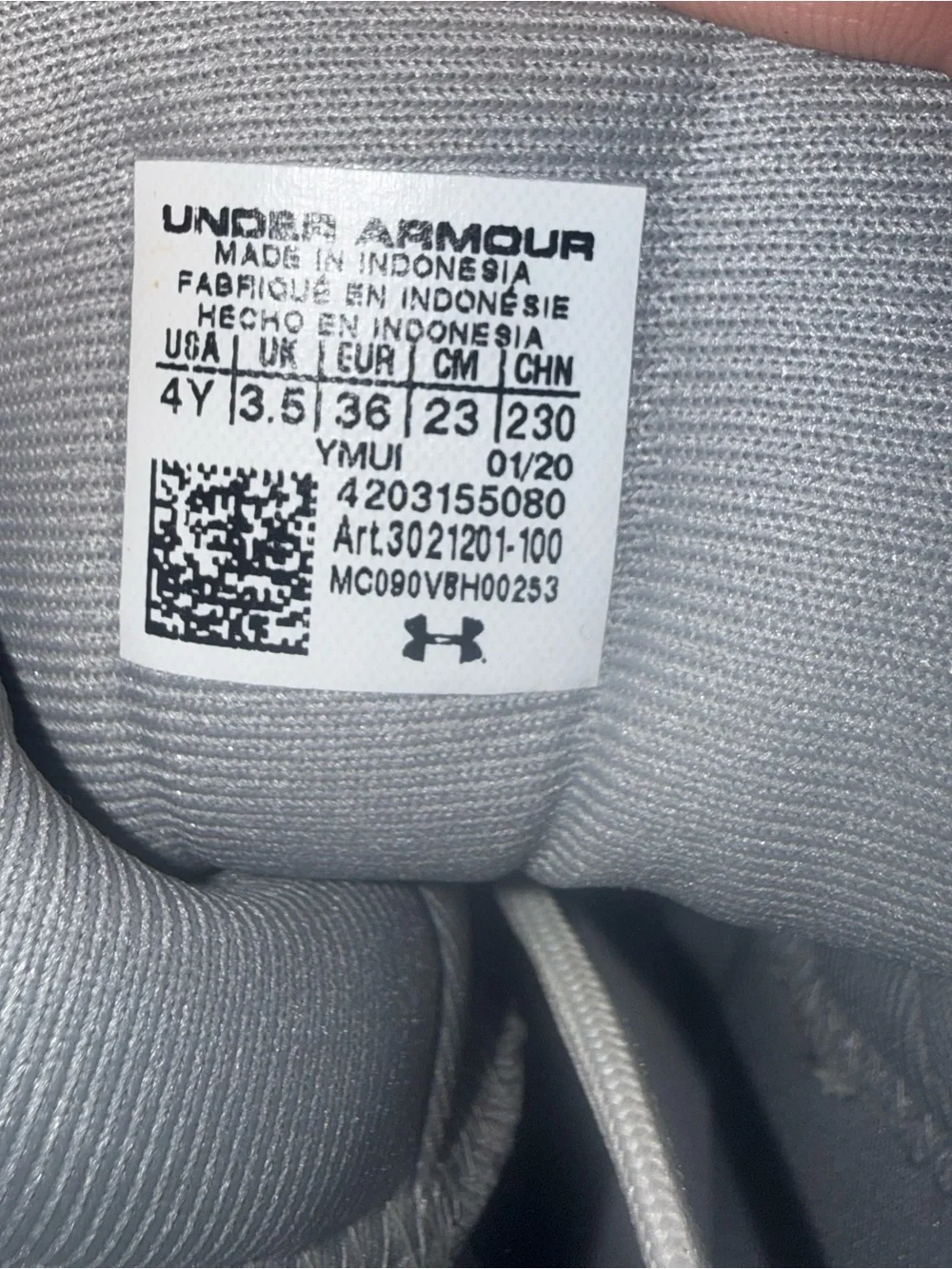 Under Armour Kids White High-Top Cleats